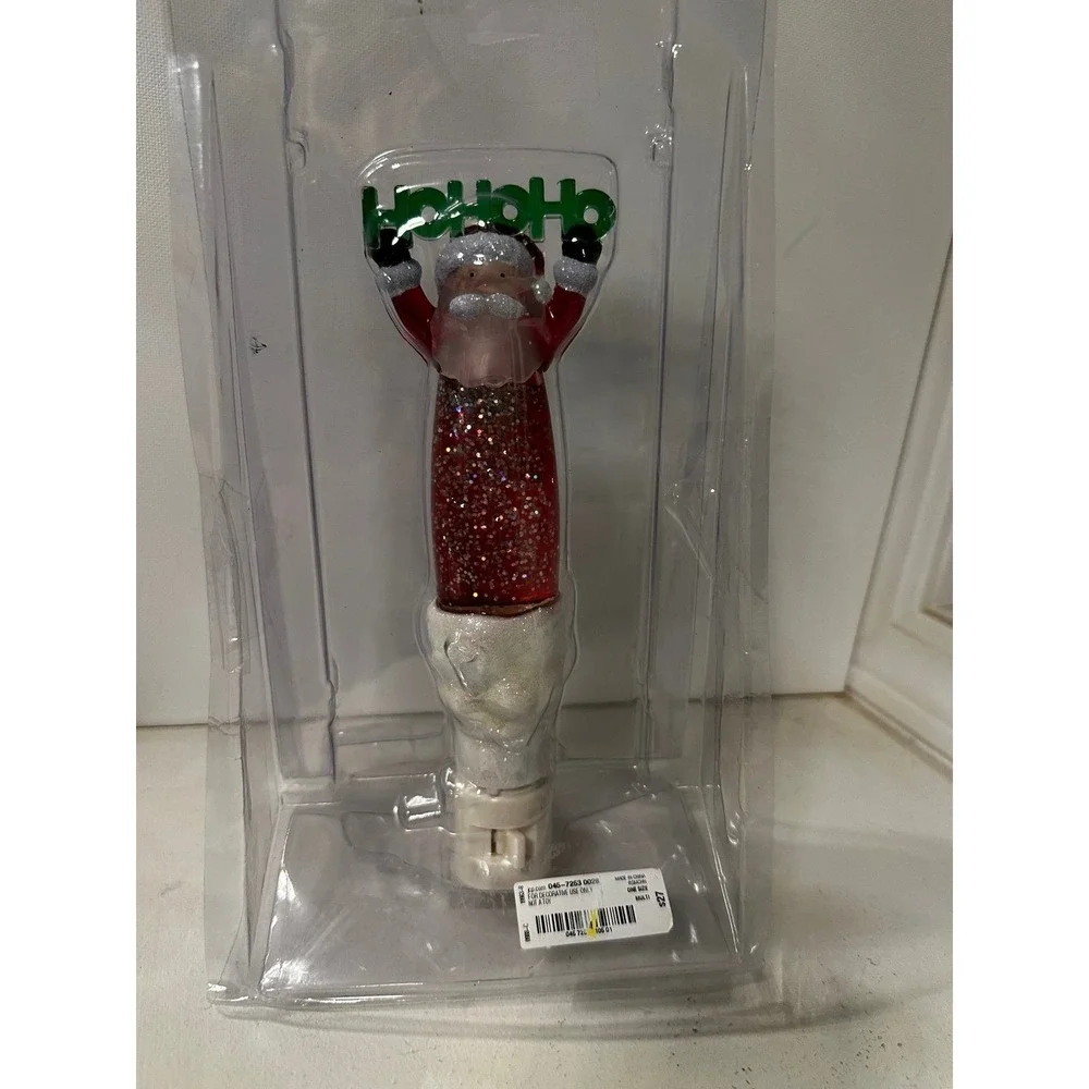 North Pole Trading Co. Santa Lava Ho Ho Ho Plugin Glitter Night Light Nightlight